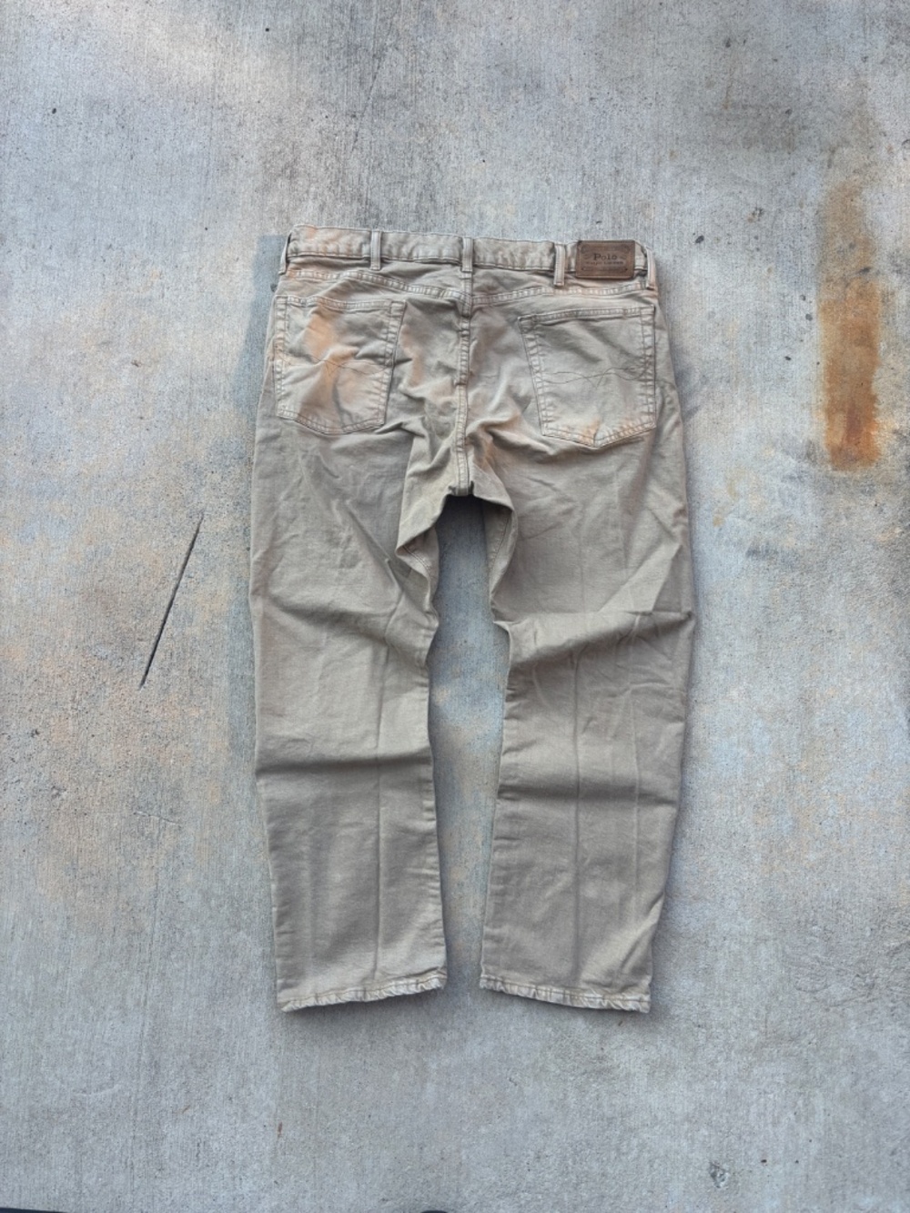 Mens Polo Ralph Lauren 40x30 Hamptons Straight Leg Khaki Jeans